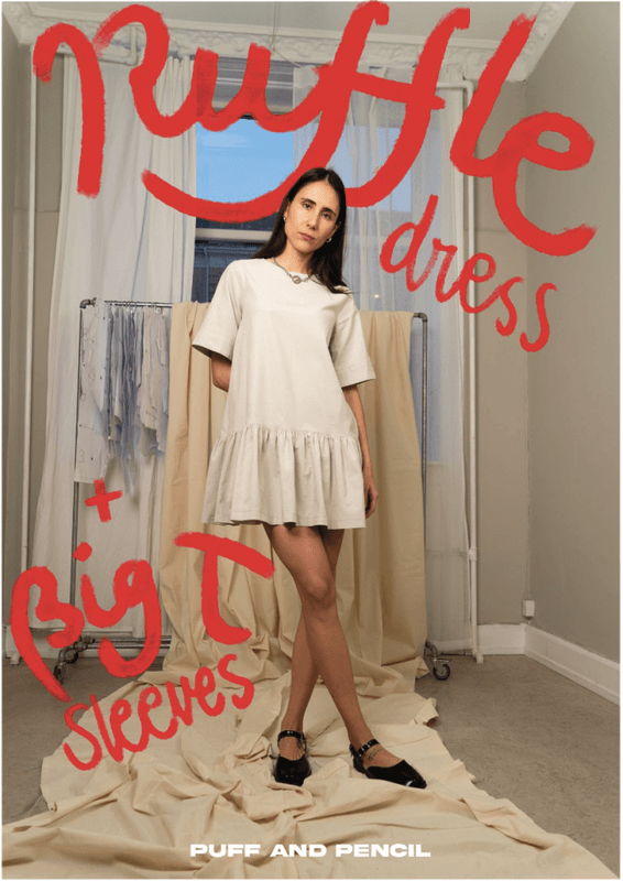 Ruffle Dress x Big T Sleeve - Puff and Pencil