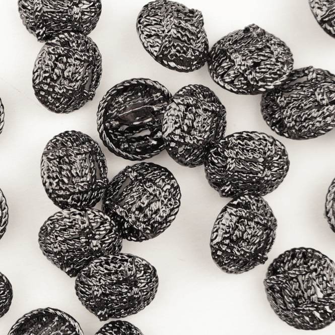 Hovedbilde Wrapped Gunmetal - 15 mm Metall Knapp