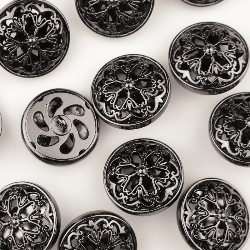 Elrond Gunmetal - 22 mm Metall Knapp