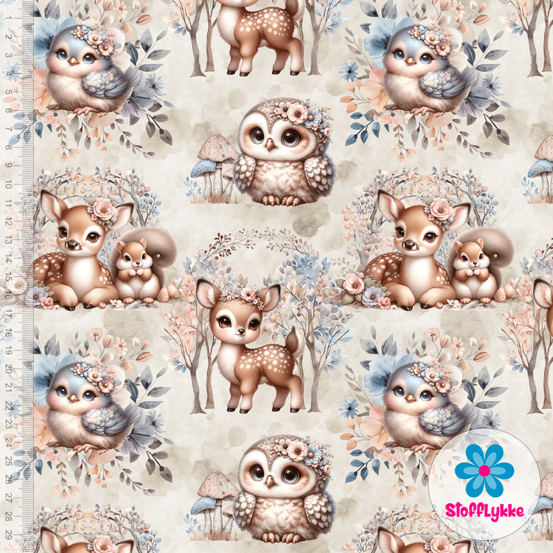 Beige Forest Cuties - French Terry