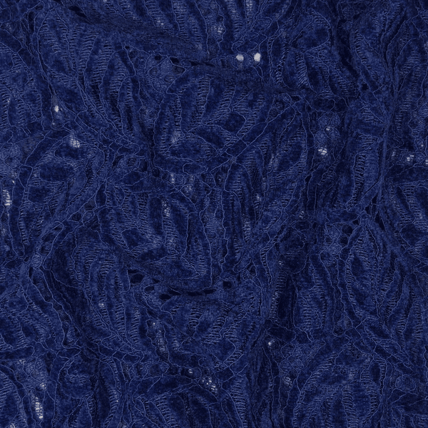 Royal Blue Chenille Lace - Blondestoff