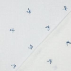 Hovedbilde Butterfly Blue - Brodert Musselin