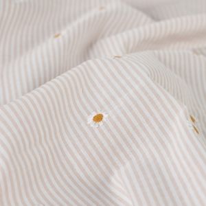 Hovedbilde Daisy Stripe Sand - Seersucker Brodert Bomull