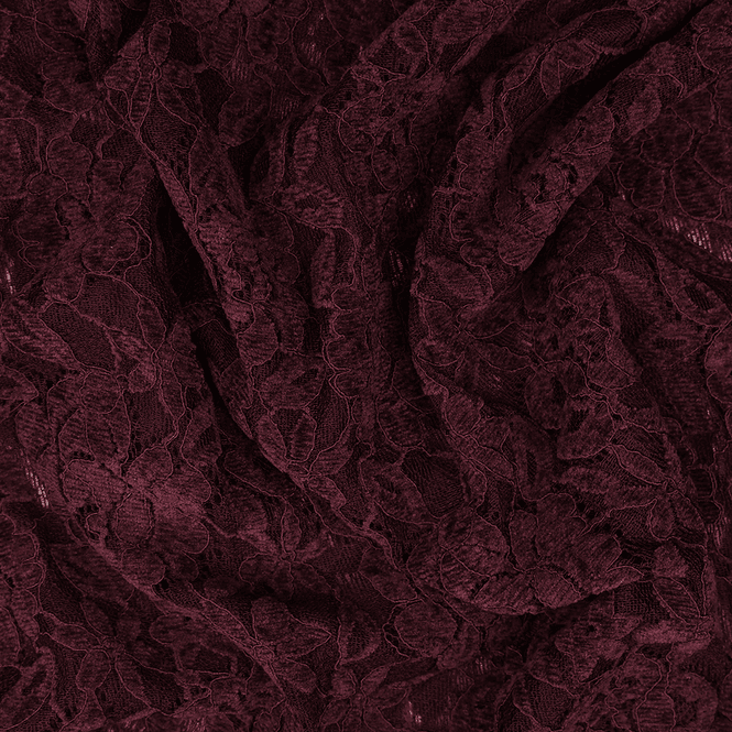 Hovedbilde Bordeaux - Deluxe Elastisk Blondestoff