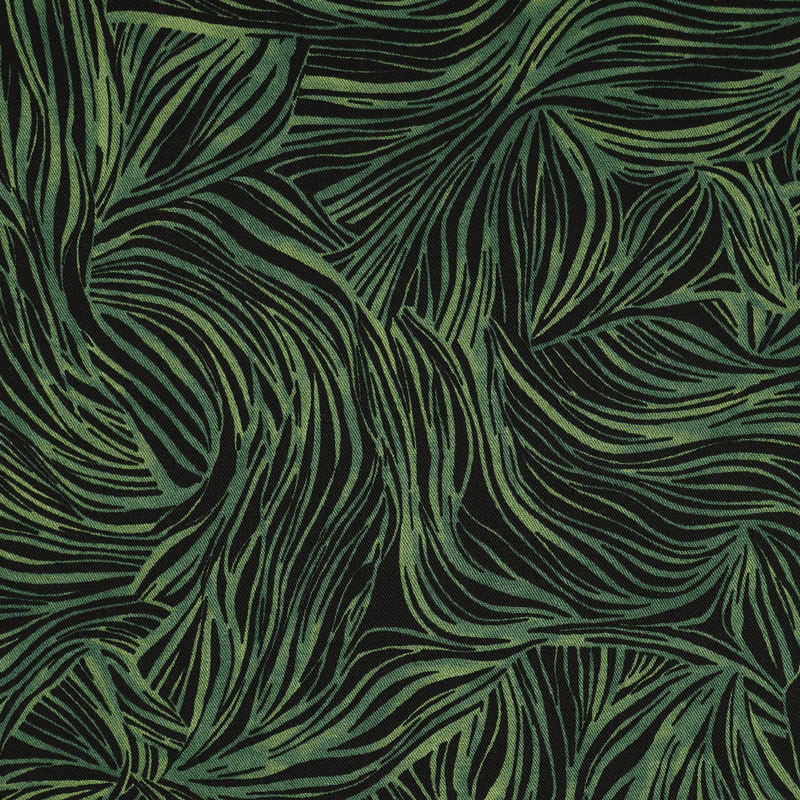 Wavey Green - Viskose Twill