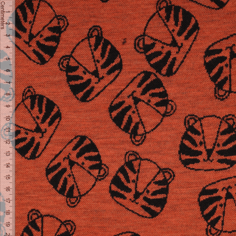 Tiger Orange Melert - Interlock Merinoull