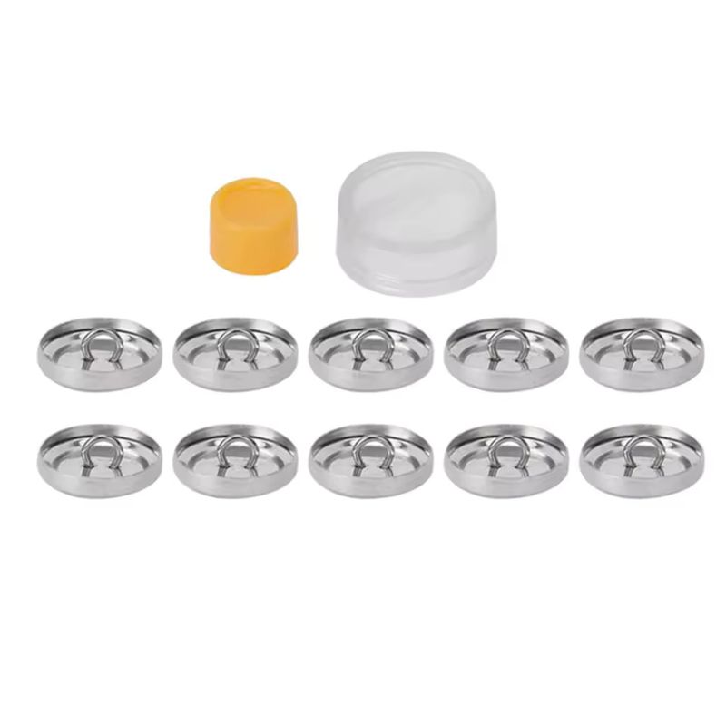 Overtrekksknapper Metall 18 mm - 10 stk
