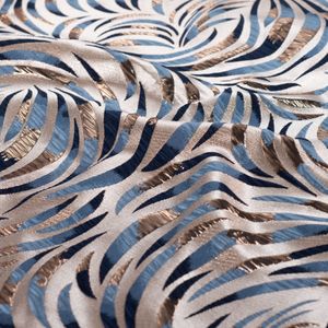 Hovedbilde Shimmer Leaves Blue - Jacquard Metallic