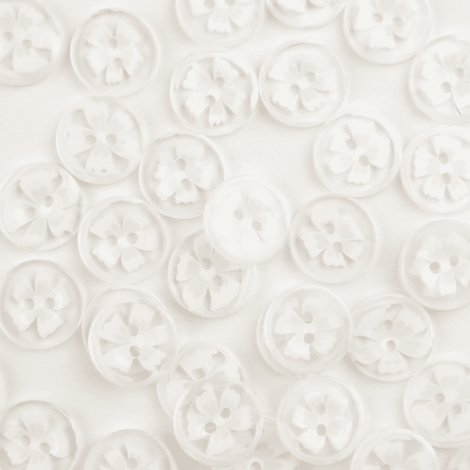 Hovedbilde Kirsebærblomst Hvit - 14 mm Resin Knapp
