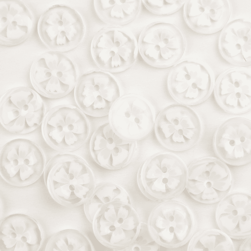 Kirsebærblomst Hvit - 14 mm Resin Knapp