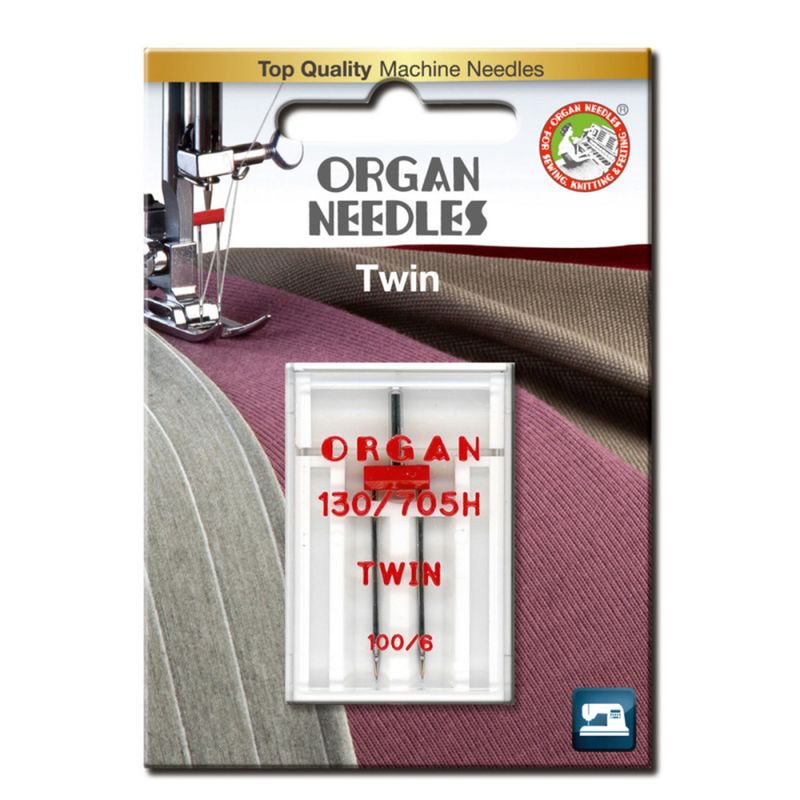 Organ Symaskinnåler Tvilling Fast/Vevd 6mm 100 1pk