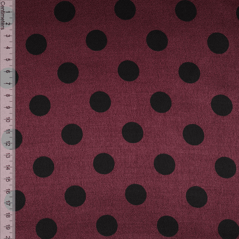 Dots Bordeaux - Viskosesateng