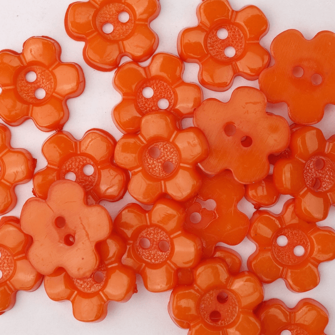 Hovedbilde Blomst Orange - 15 mm Resin Knapp