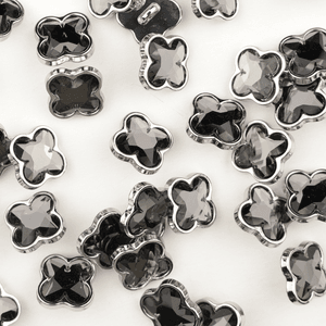 Hovedbilde Lucky Smoke/Silver - 11x13 mm Metall Knapp