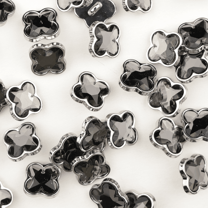 Hovedbilde Lucky Smoke/Silver - 11x13 mm Metall Knapp