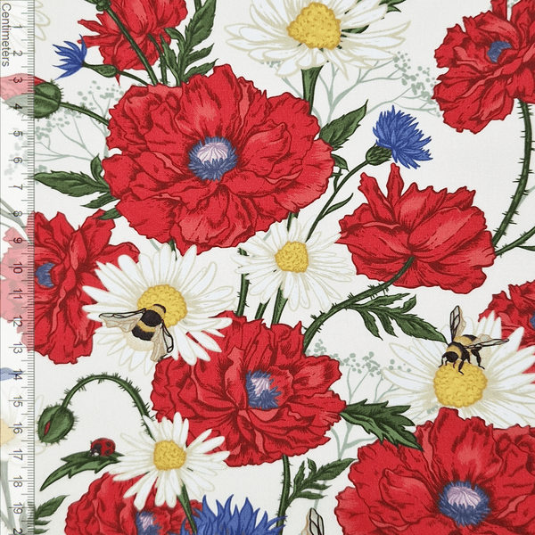 Buzzing Blooms - Fast Bomull