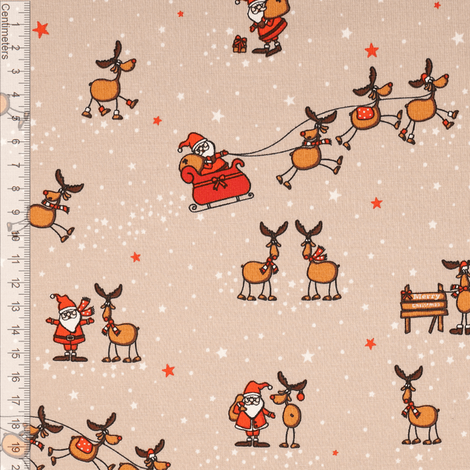 Hovedbilde Santa & Rudolf Beige - Jersey