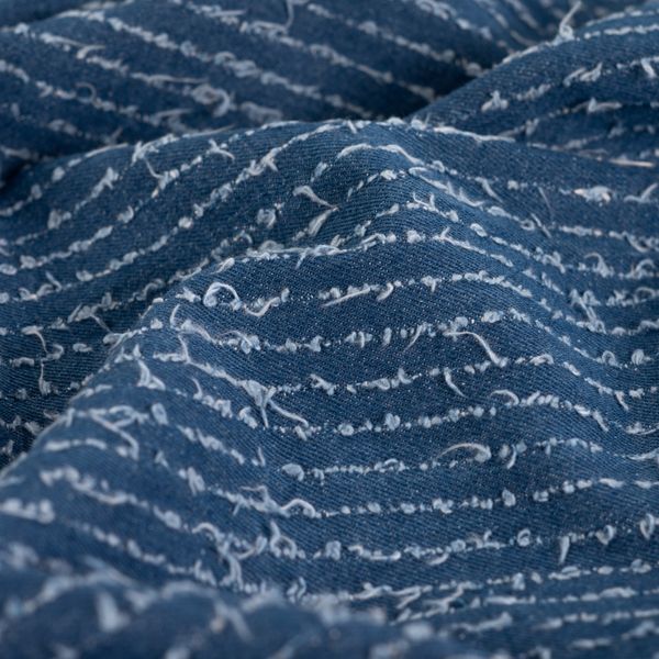 Stripe M&oslash;rk Bl&aring; - Denim Jacquard