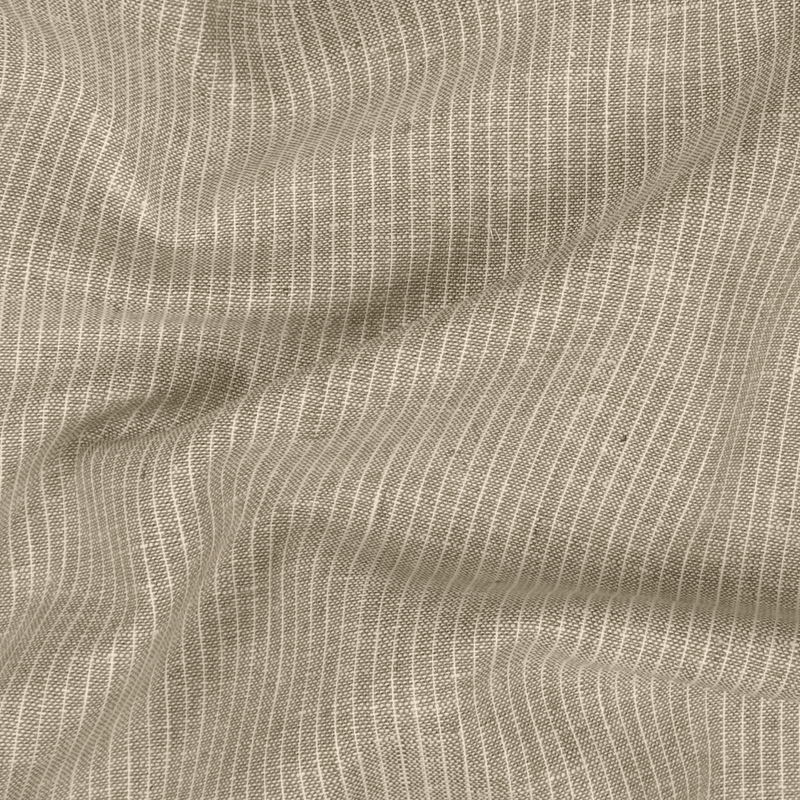Pinstripe Lys Oliven - Lin/Bomull